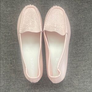 Rongen leather flats with design on upper